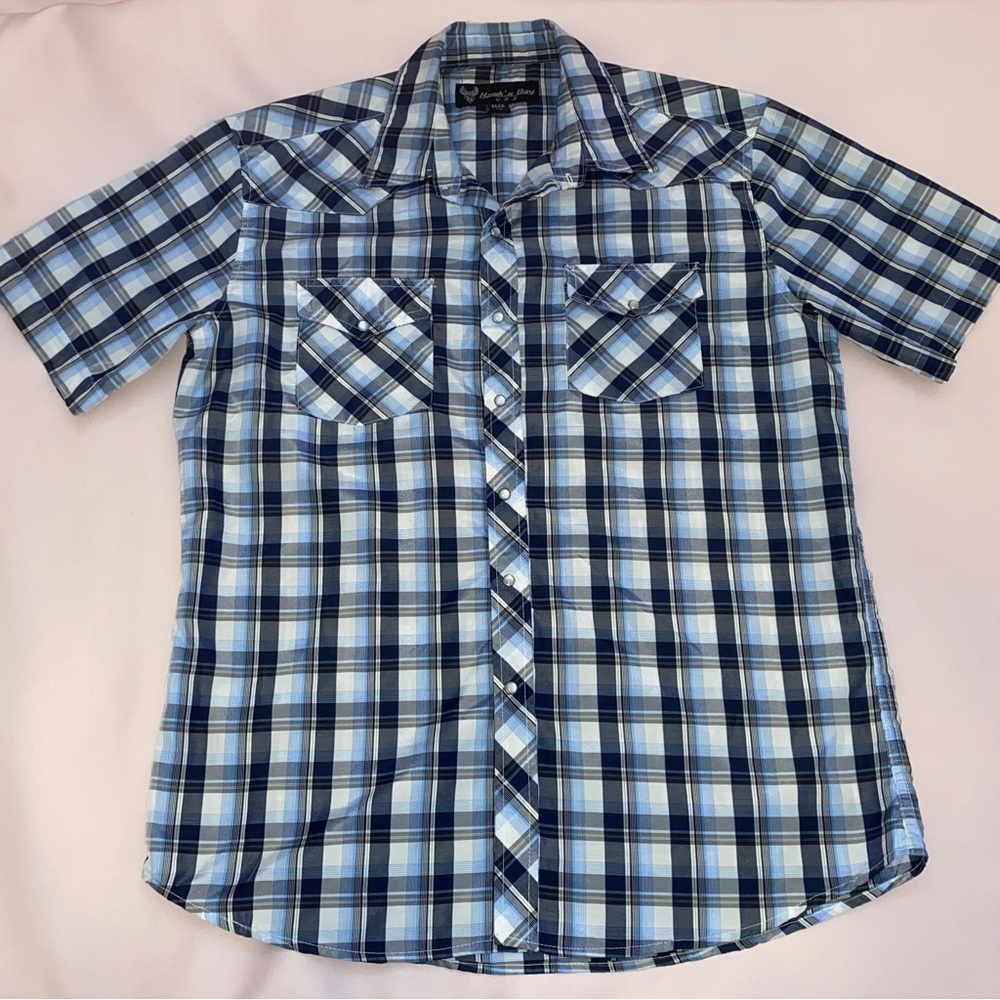Hawk's Bay Men's Plaid Button Down, M